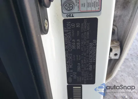 2012 Kia Forte Lx from USA, damaged, VIN KNAFT4A29C5621668